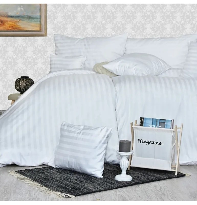 Obliečky damaškové biele EMI, Francúzsky set1 200x220 + 2x (70x90)