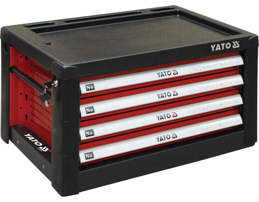 Dielenská skrinka prenosná na náradie 4 zásuvky | YATO červená
