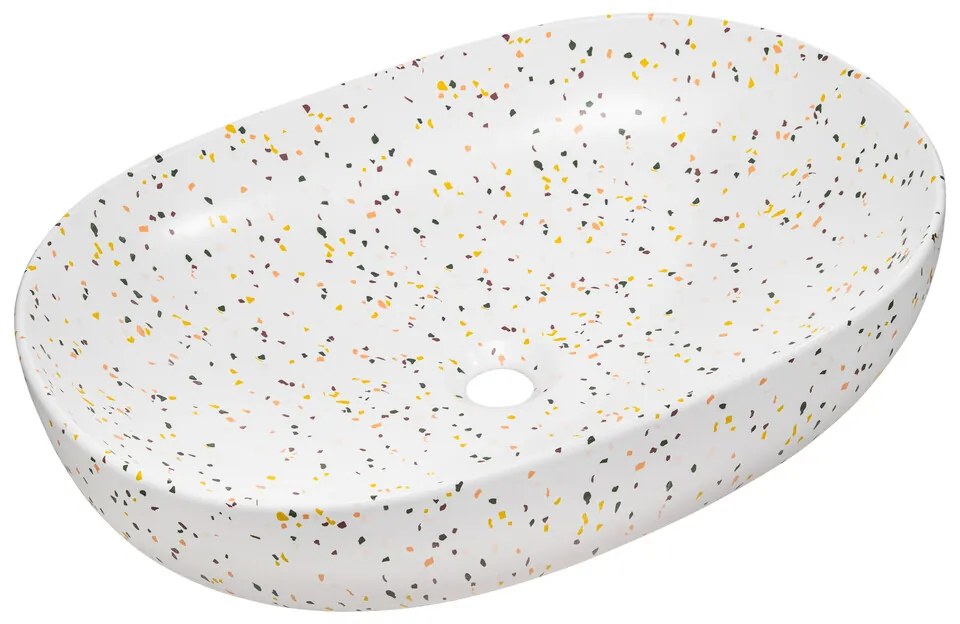 Závěsná skříňka Iconic s deskou a umyvadlem 60 cm růžová/bílá