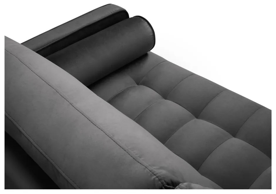 Tmavosivá zamatová pohovka Milo Casa Santo, 219 cm