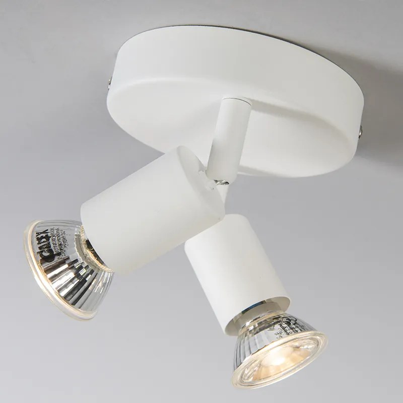 Moderný reflektor biely naklápací okrúhly 2-svetlo - Jeany