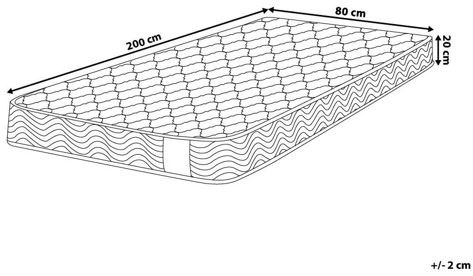 Taštičkový matrac 80x200 cm BALAR (tvrdý). Vlastná spoľahlivá doprava až k Vám domov. 1022543