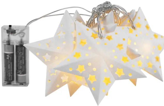 LED girlanda CD008 papierové hviezdy