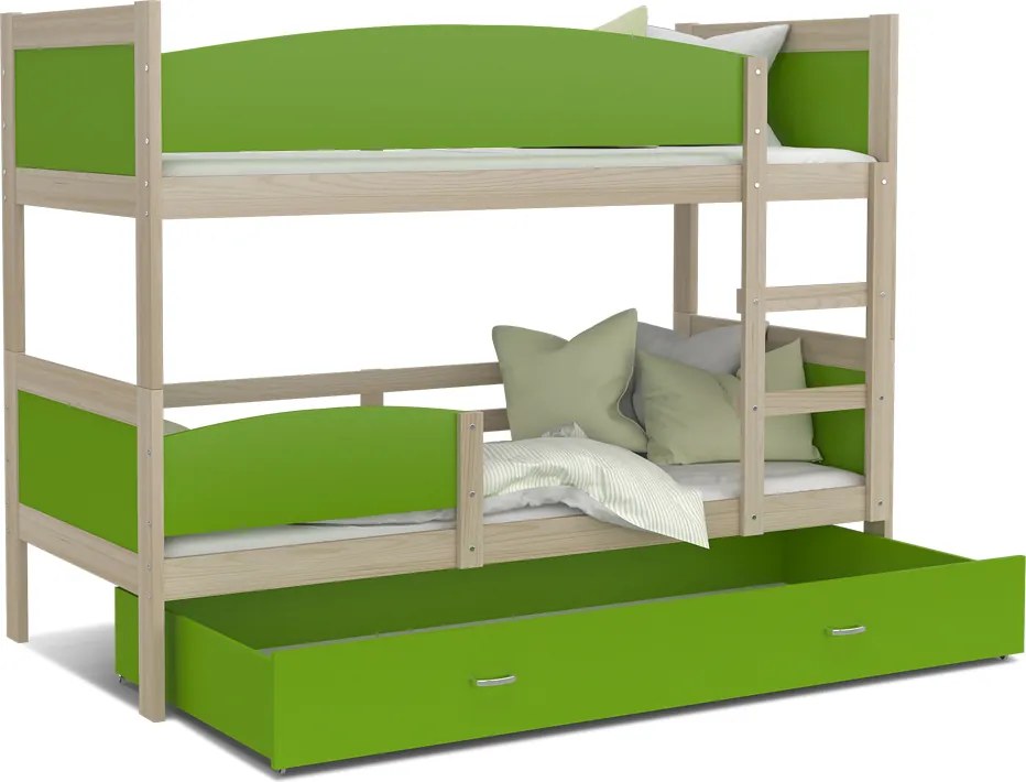 GL Swing 2 Borovica Color poschodová posteľ 184x80 Farba: Zelená