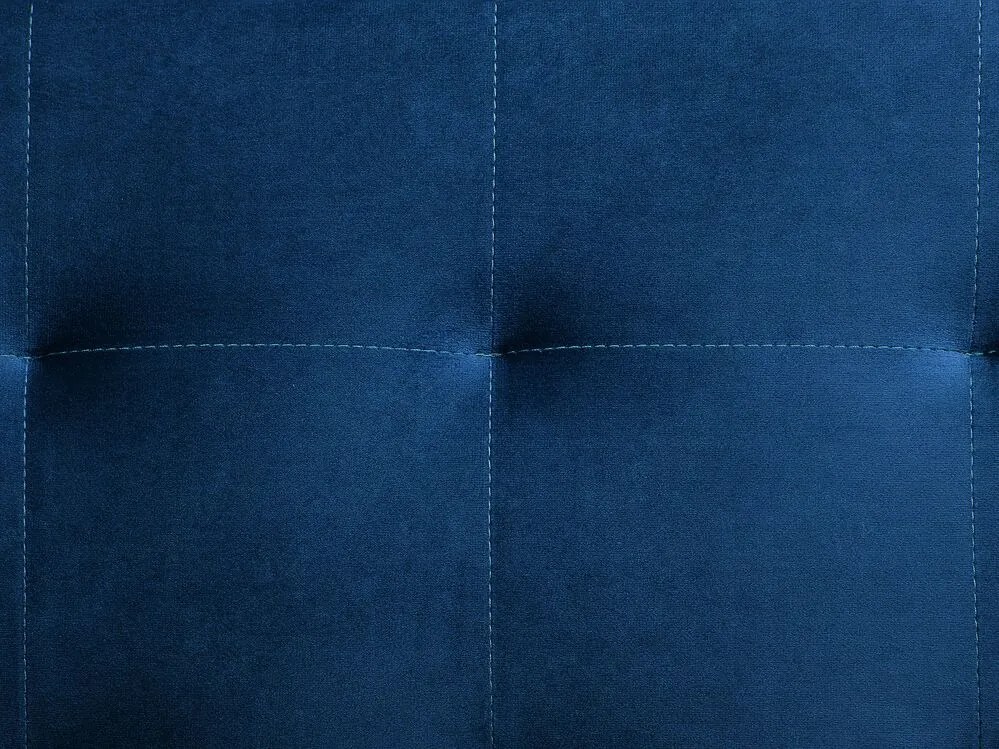 Zamatová rohová pohovka s taburetom ľavostranná modrá ABERDEEN  Beliani