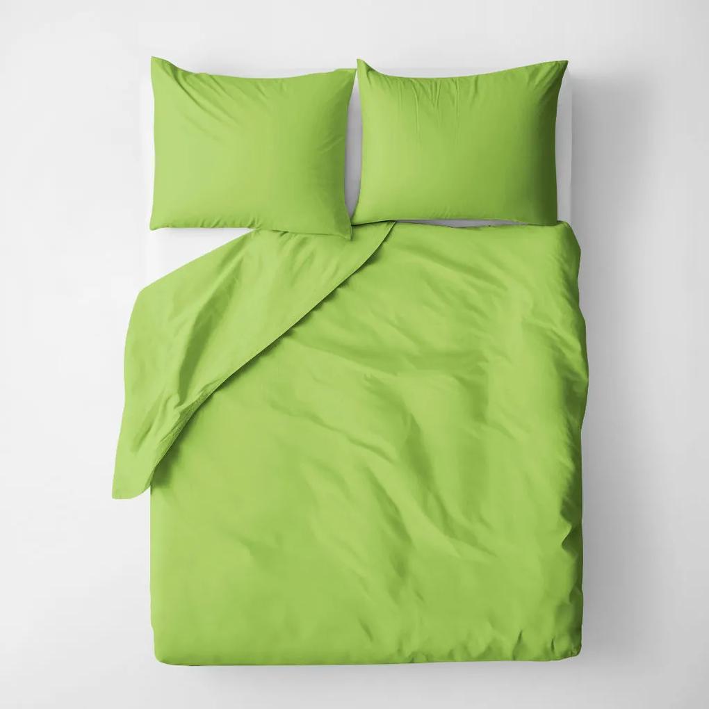 Goldea bavlnené posteľné obliečky - zelené 140 x 200 a 70 x 90 cm
