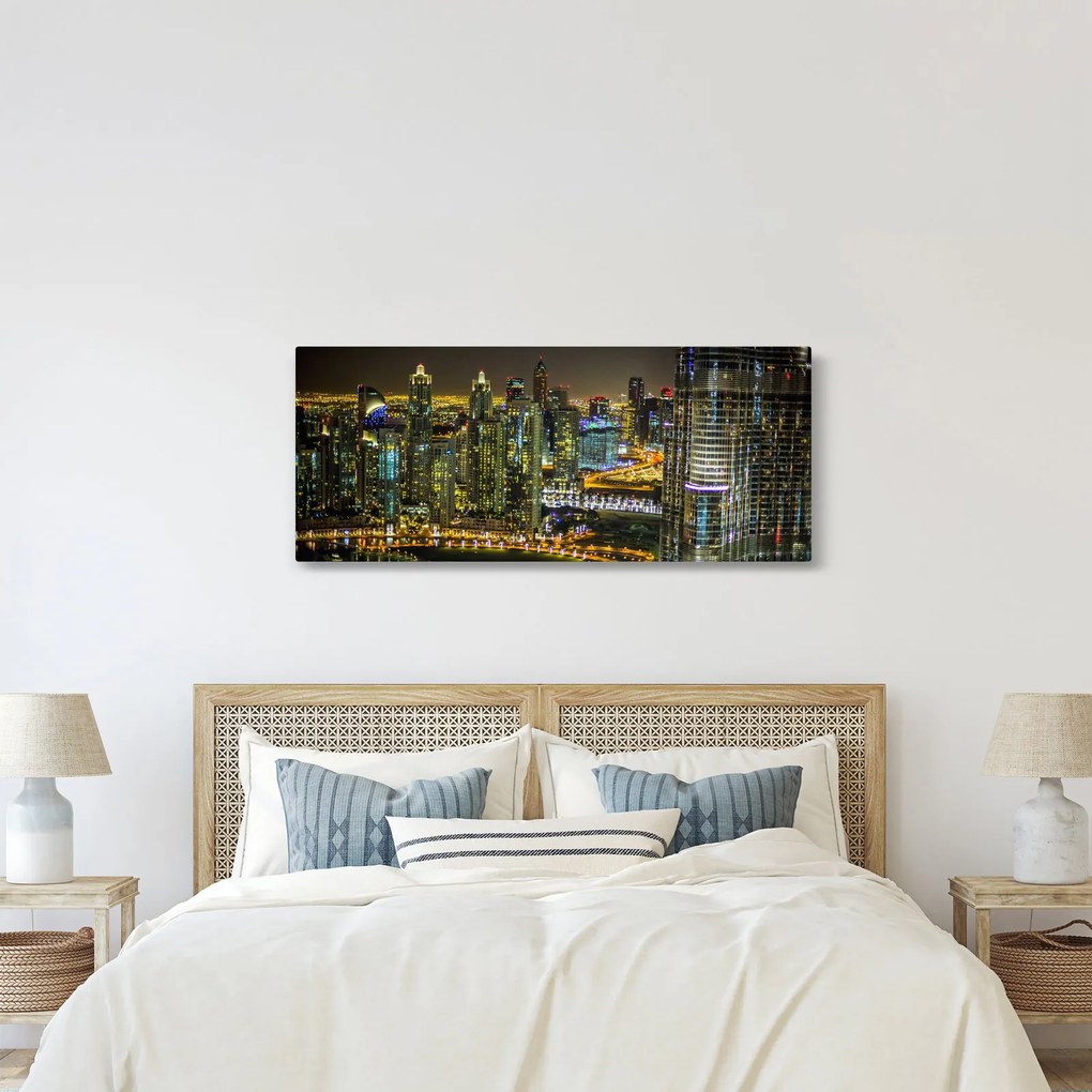 Obraz nočného mesta (120x50 cm)