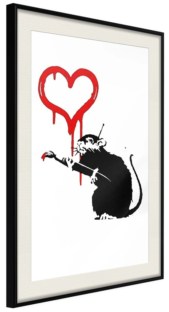 Artgeist Plagát - Love Rat [Poster] Veľkosť: 20x30, Verzia: Čierny rám s passe-partout