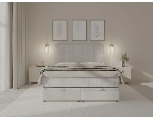 Čalúnená posteľ s matracmi a úložným priestorom GRACE 180x200 cm sivá