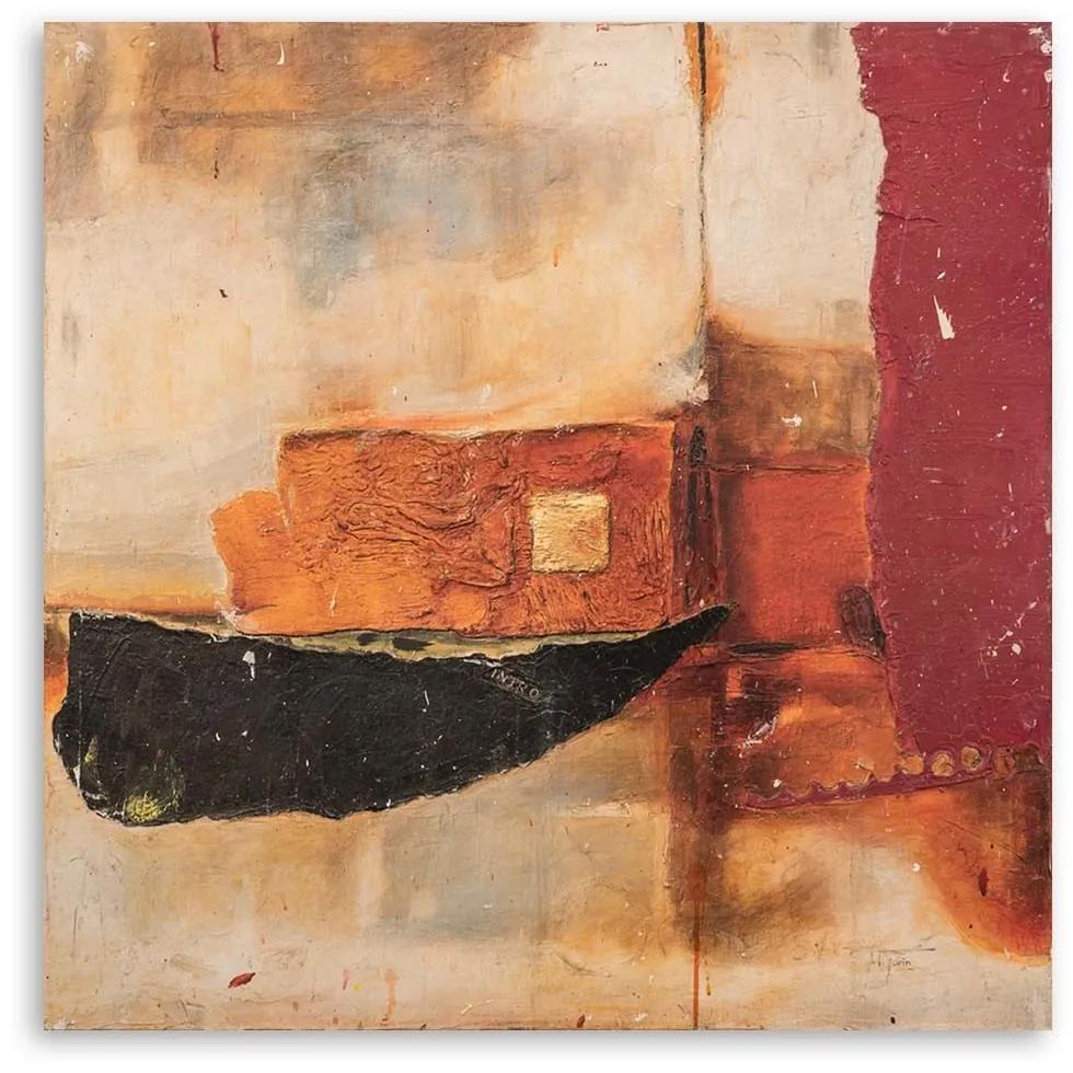 Obraz na plátně Abstrakce Béžová červená - 60x60 cm