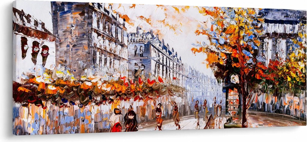 Obraz - Život v meste (120x50 cm)