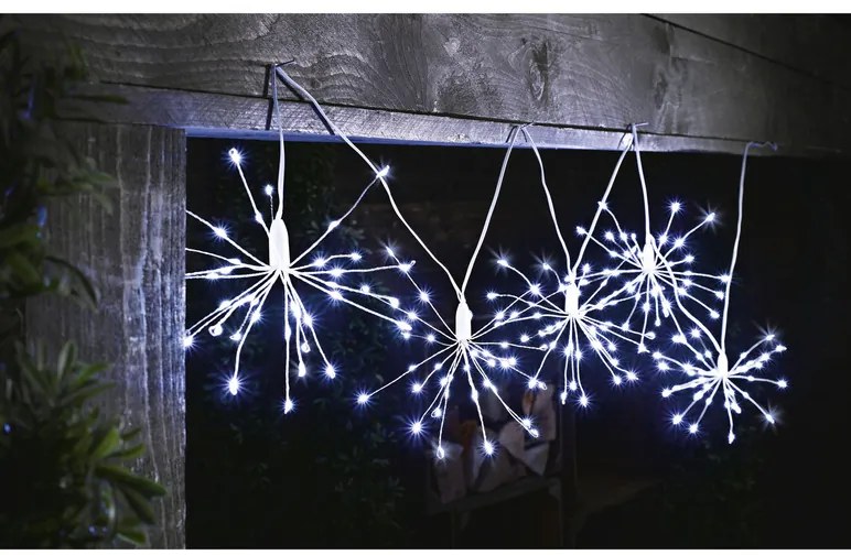 LIVARNO home Svetelná reťaz, 200 LED (5x púpava, studená biela) (100367144)