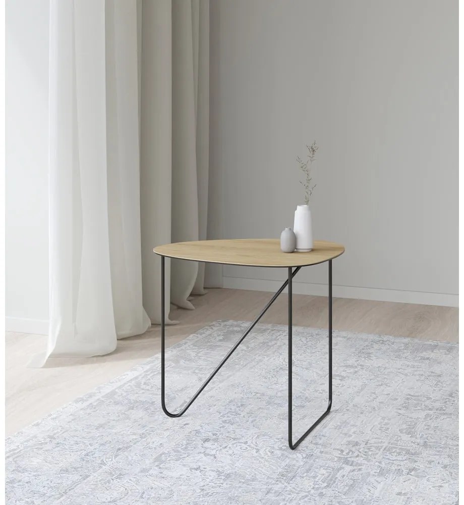 Kovový konferenčný stolík v prírodnej farbe 37x44 cm Curve M Wood – LIND DNA