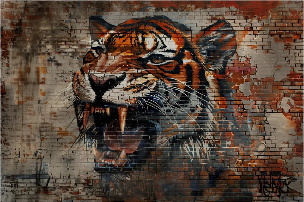 Obraz - Tiger z tehál (90x60 cm)