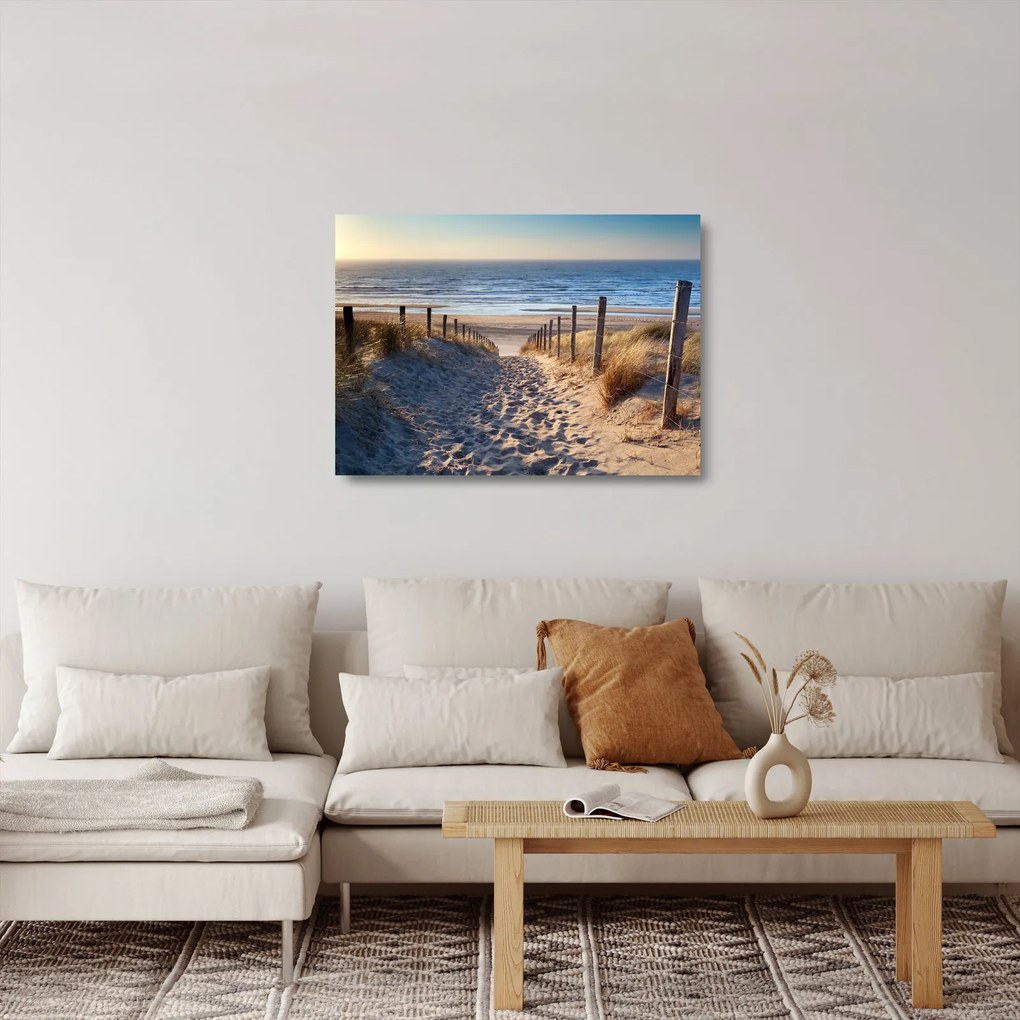 Sklenený obraz - Cesta k pláži Severného mora, Holandsko (70x50 cm)