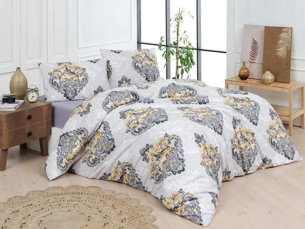 Obliečky bavlnené Vintage sivý 200x140cm+90x70cm TiaHome