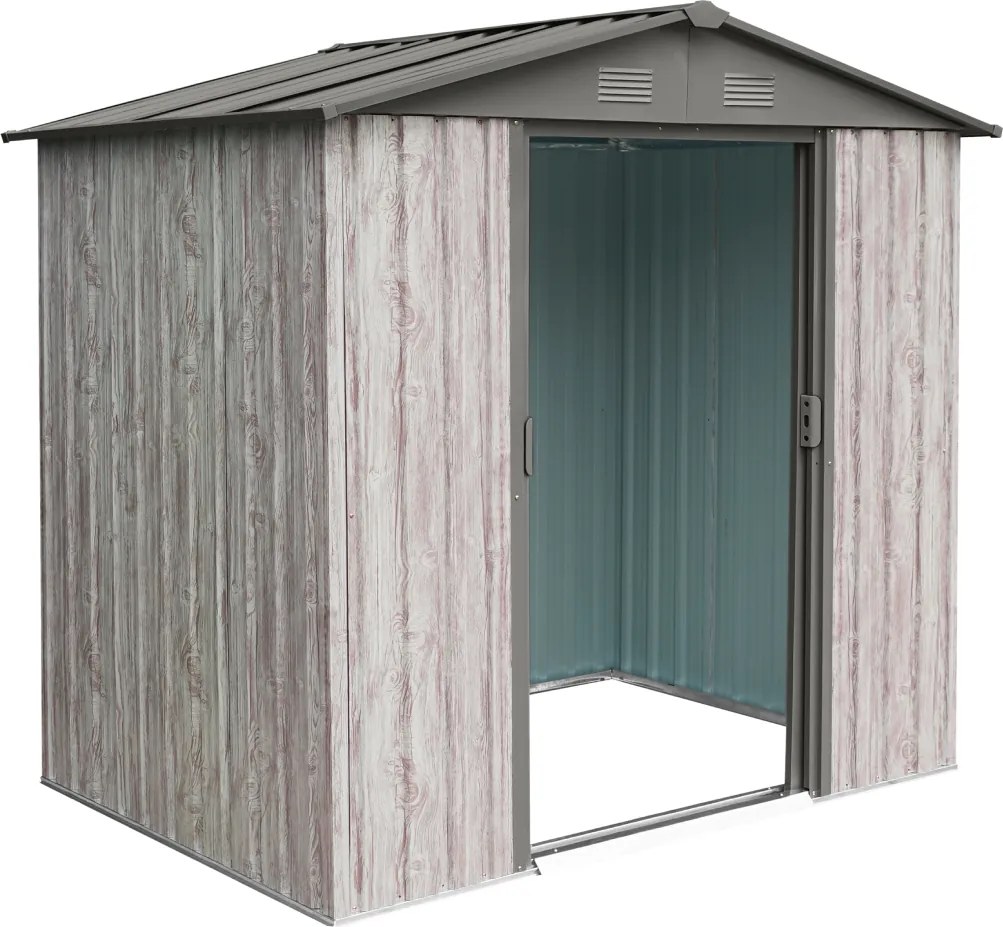 Záhradný domček BestBerg ZDB-2SD / 2,5 m² / 194 x 131 x 184 cm / dekor biele drevo / sivá