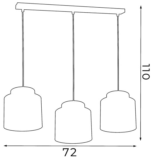 Luster na lanku FRODI 3xE27/60W/230V čierna