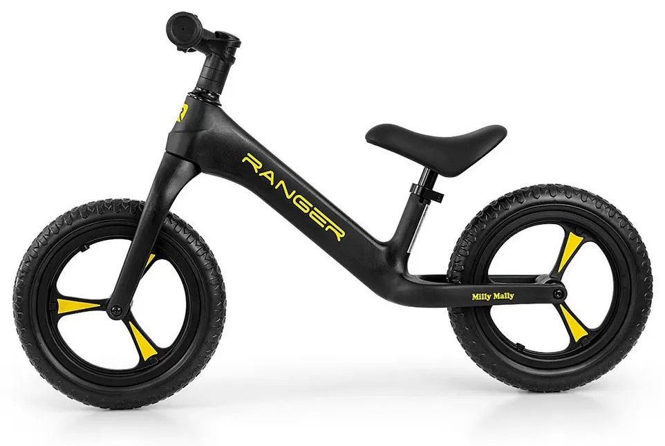 Detský balančný bicykel Milly Mally Ranger Black
