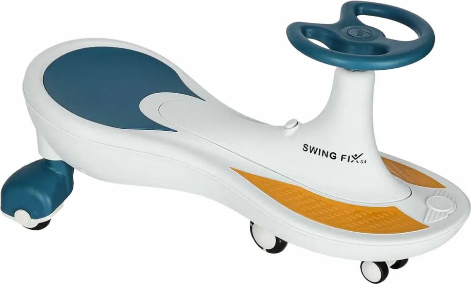 KIK Gravitačné vozidlo Swing Fix S4 s LED kolesami a hudbou, 76 cm, modro-biela