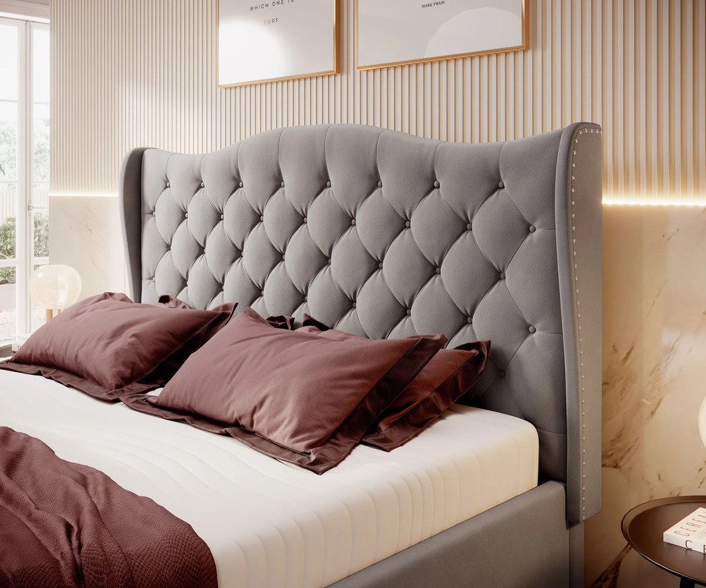 PROXIMA.store - Luxusná čalúnená posteľ BOLONIA FARBA: tmavosivá, ROZMER: 180 x 200 cm