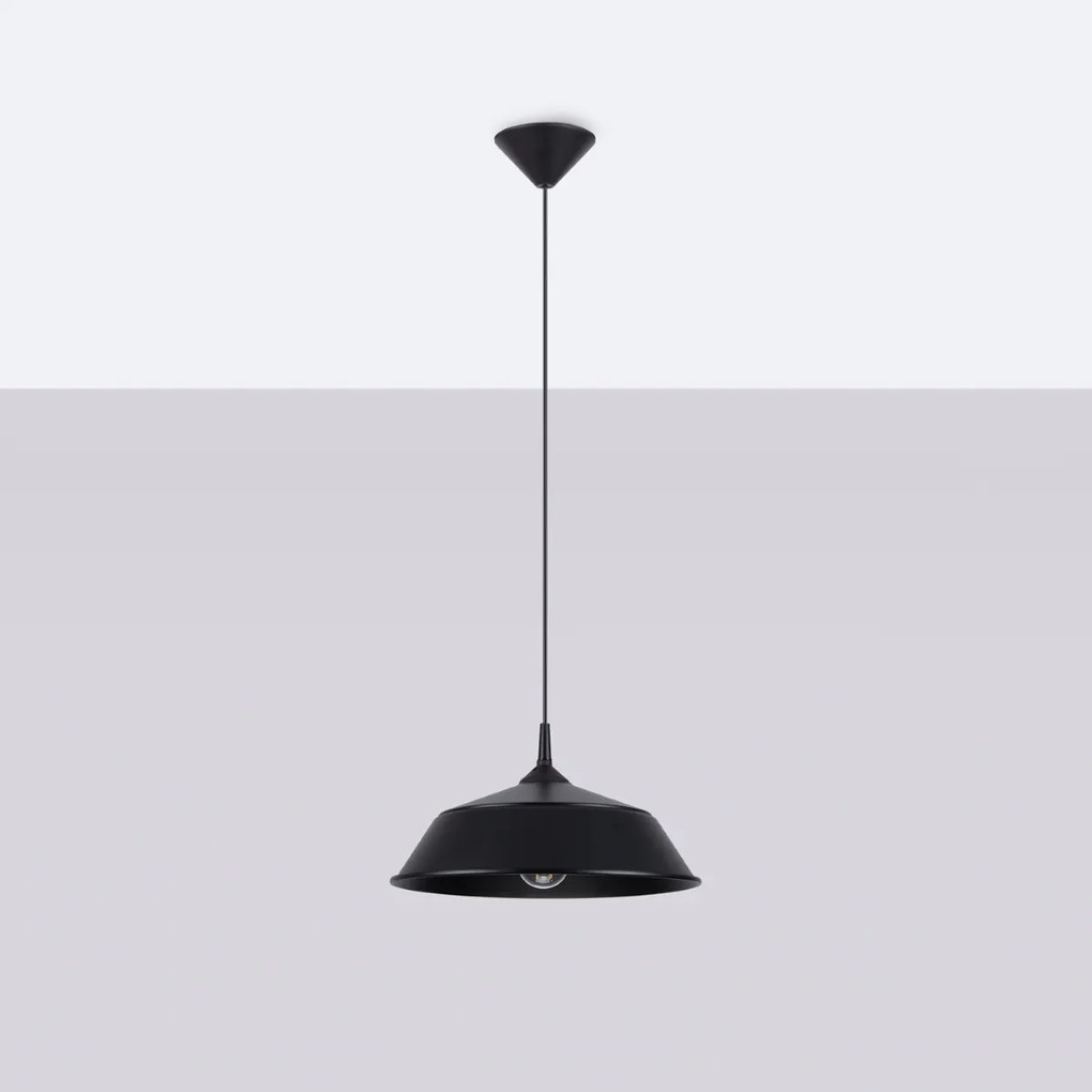 Závesné svietidlo Frika, 1x čierne kovové tienidlo