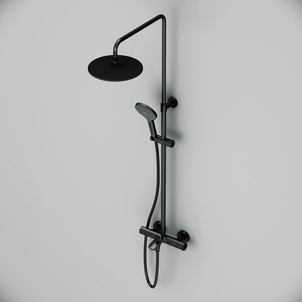 Sprchový systém AM.PM Like F07LA522 s termostatickou vaňovou a sprchovou batériou, čierny