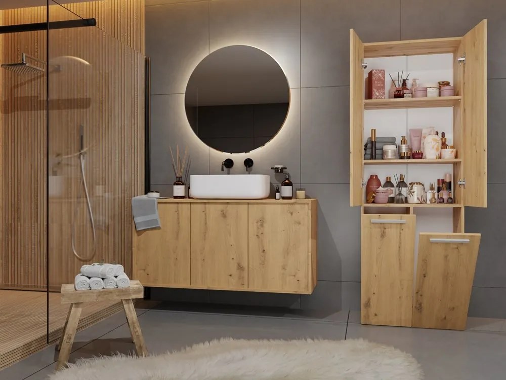 Kúpeľňová skrinka s 2 košmi na bielizeň NEL ART I dub artisan