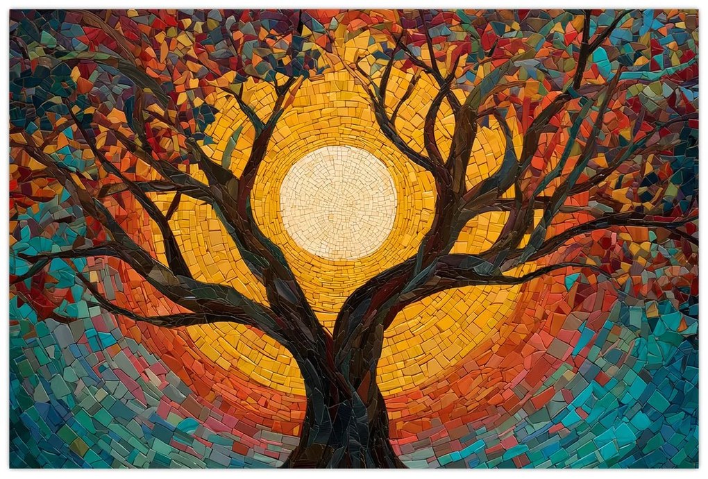 Obraz - Slnko v korune stromu života (90x60 cm)