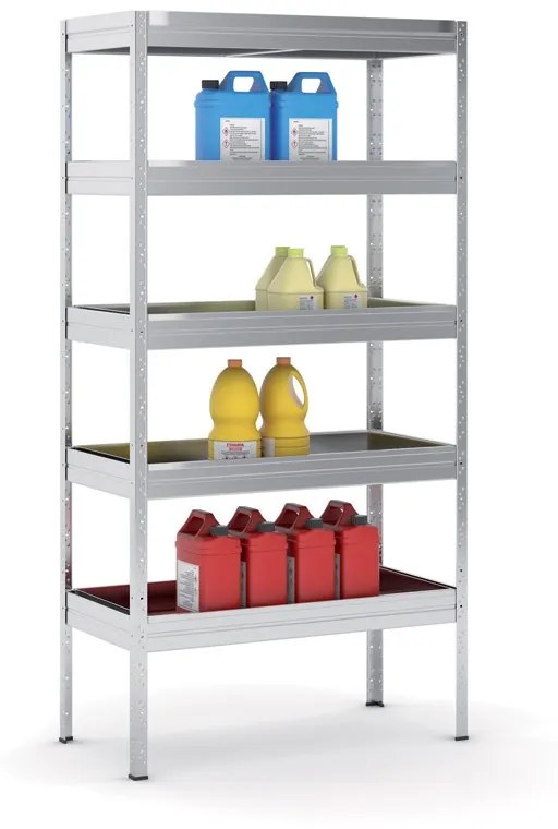 Regál na chemikálie s vaňovými policami, 2000 x 1000 x 400 mm