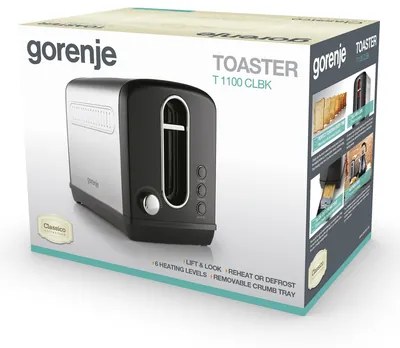 Hriankovač GORENJE CLASSICO čierno-strieborný T1100CLBK