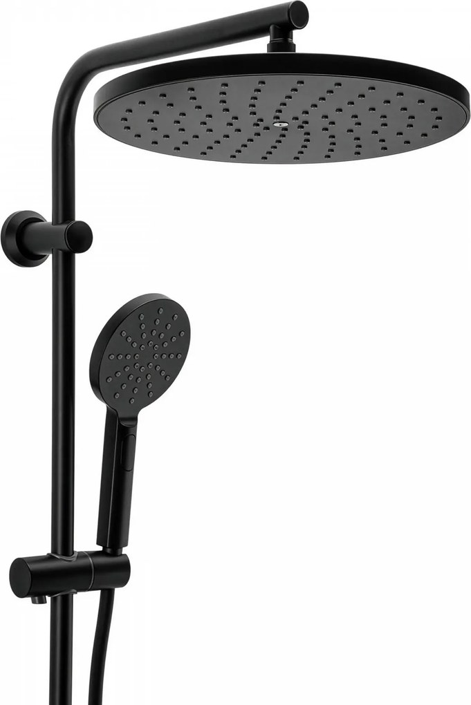 Erga Dubaj, sprchový set s termostatickou batériou a hlavovou sprchou 30 cm, čierna matná, ERG-YKA-BP.DUBAJ-THERM-30-BLK