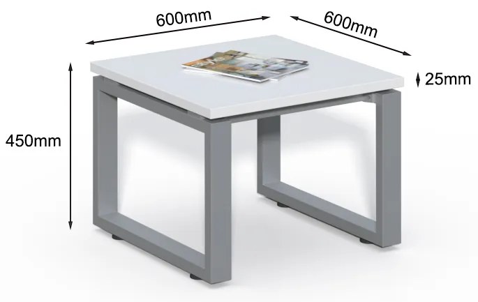 Konferenčný stolík Houseland Prime Coffee 01 60 cm biely