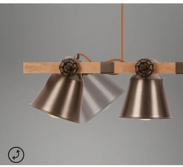 Briloner 4406-044 - Luster na lanku TALE 4xE27/40W/230V hnedá