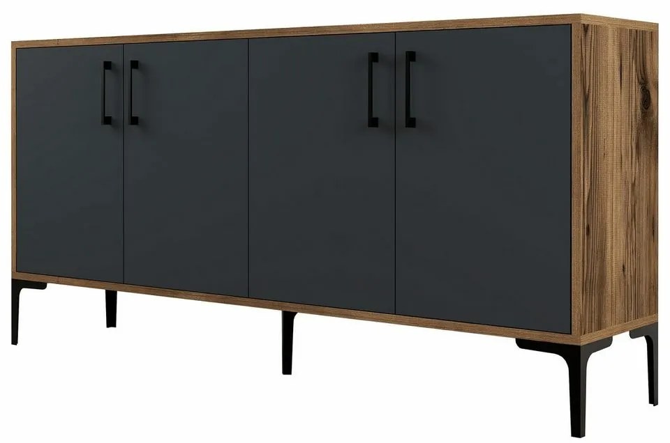 Skrinka Kieve Walnut and Anthracite