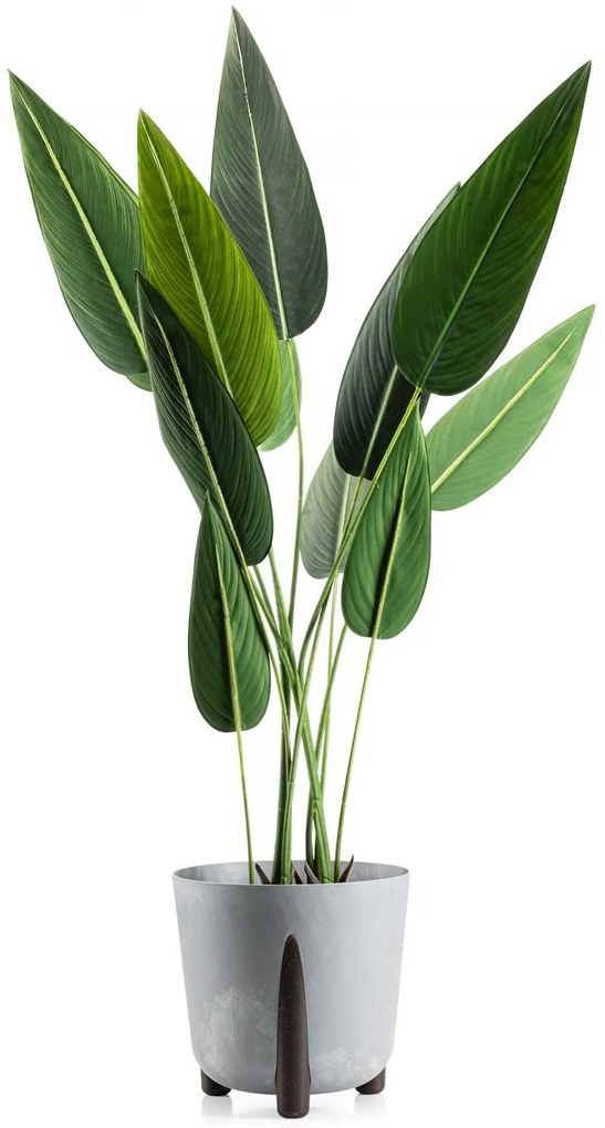 PLASTOVÝ KVETINÁČ MOSS 30X28,5 CM IMITÁCIA BETÓNU SIVÁ