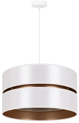 Duolla - Luster na lanku DUO 1xE27/15W/230V pr. 40 cm biela/zlatá
