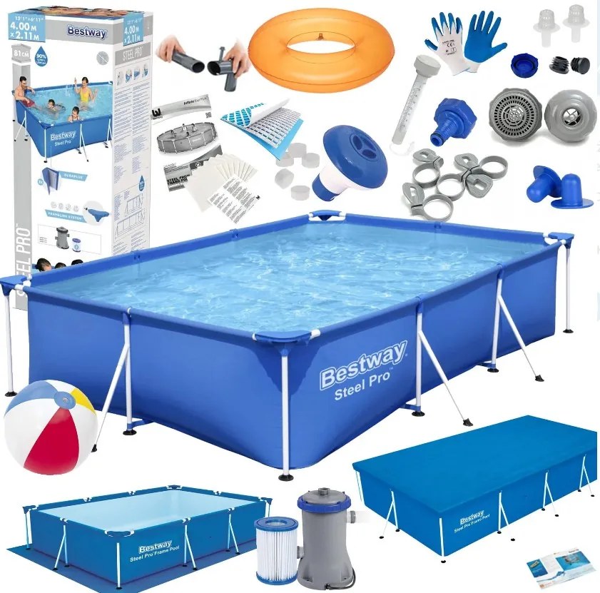 Bazén set Steel Pro 300x201x66cm 22in1