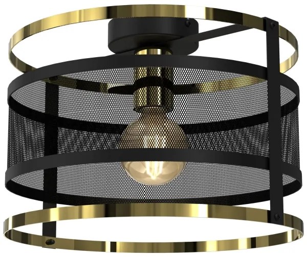 Prisadený luster RIM 1xE27/60W/230V čierna/zlatá