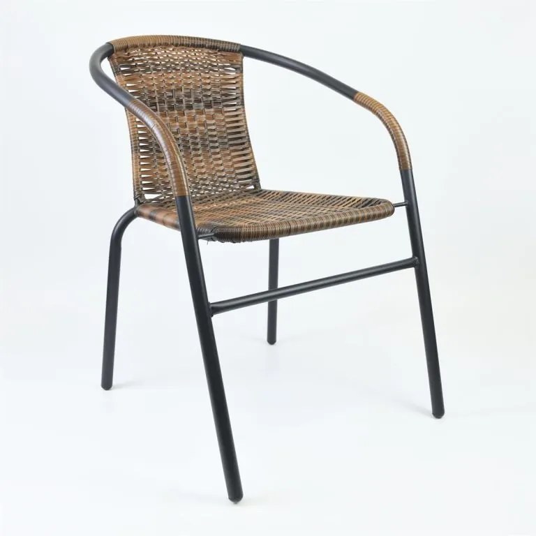 Záhradná bistro stolička, stohovateľná, hnedá