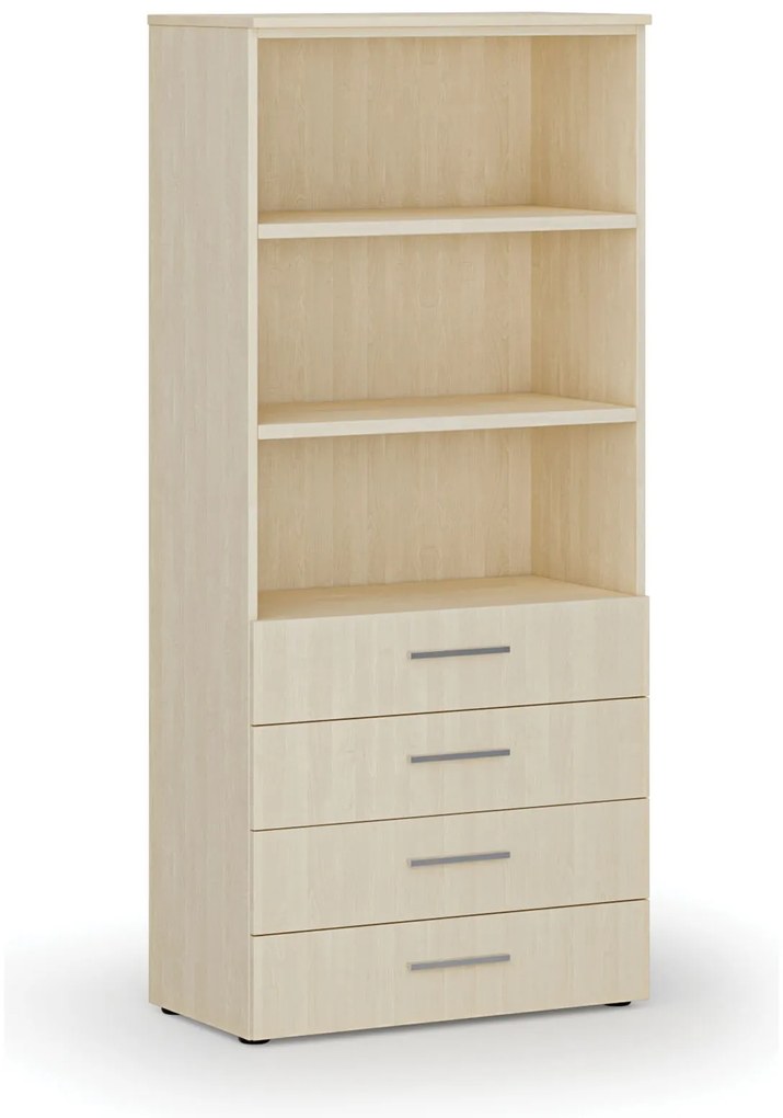 Kancelárska skriňa so zásuvkami PRIMO WOOD, 800 x 420 x 1781 mm, breza