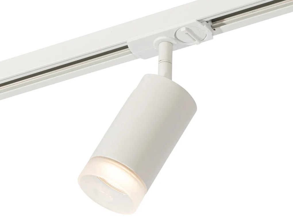 Moderné bodové svietidlo s bielym krúžkom pre 1-fázový koľajnicový systém GU10 50mm - Iconic Jeana