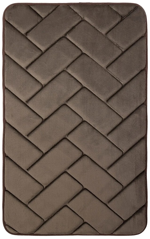 BO-MA, Protišmyková kúpeľňová predložka 3D 7288 coffee, 50x80, hnedá, kúpeľňa