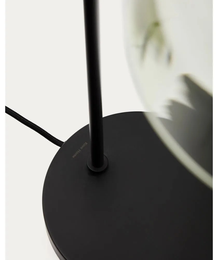 Zelená/v tmavoprírodnej farbe stolová lampa so skleneným tienidlom (výška 55 cm) Silex – Kave Home