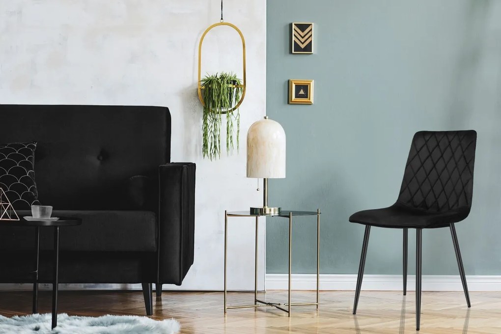 Čalúnená stolička DEXTER zamat čierna