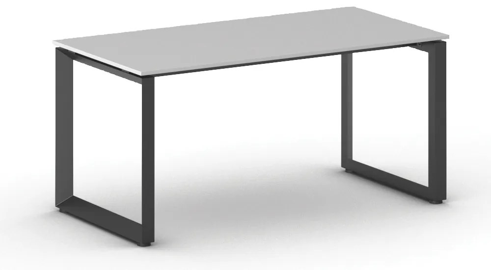 Kancelársky stôl PRIMO INSPIRE, 160x80 cm, čierna podnož, sivá