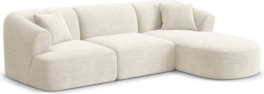 Béžová menčestrová rohová pohovka (pravý roh/s leňoškou) Campi – Cosmopolitan Design