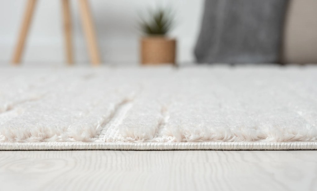 Kusový koberec Enya weiß, 140x200, biela, chodba / predsieň, My Flair
