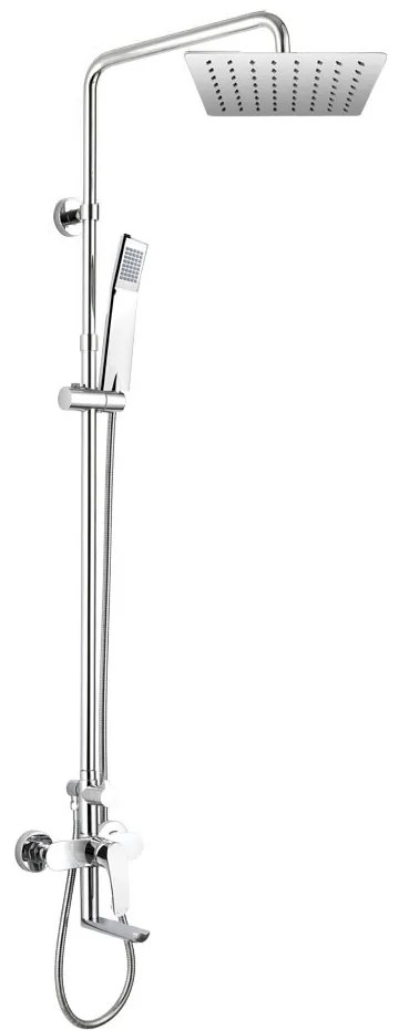 Mereo Mereo, Vaňová batéria s hlavovou hranatou slim sprchou, nerez, MER-CBE60101SDE