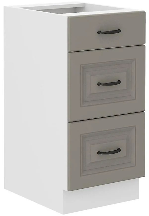 Kuchynská skrinka Stilo claygrey/biela 40D 3S BB